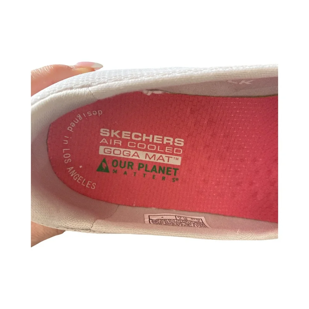 Skechers Go Walk Joy Women 8.5 Natural Mesh Slip On Sneakers 124637 NAT Walking
